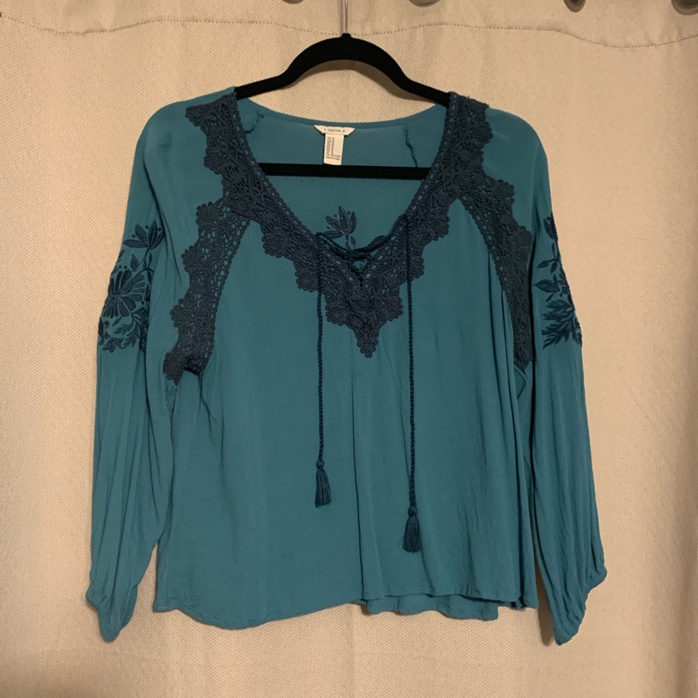 Vintage-style blue blouse